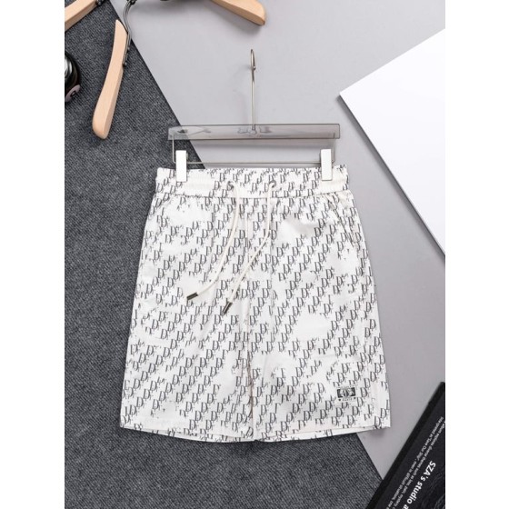 Dior White Oblique Print Swim Shorts with Label